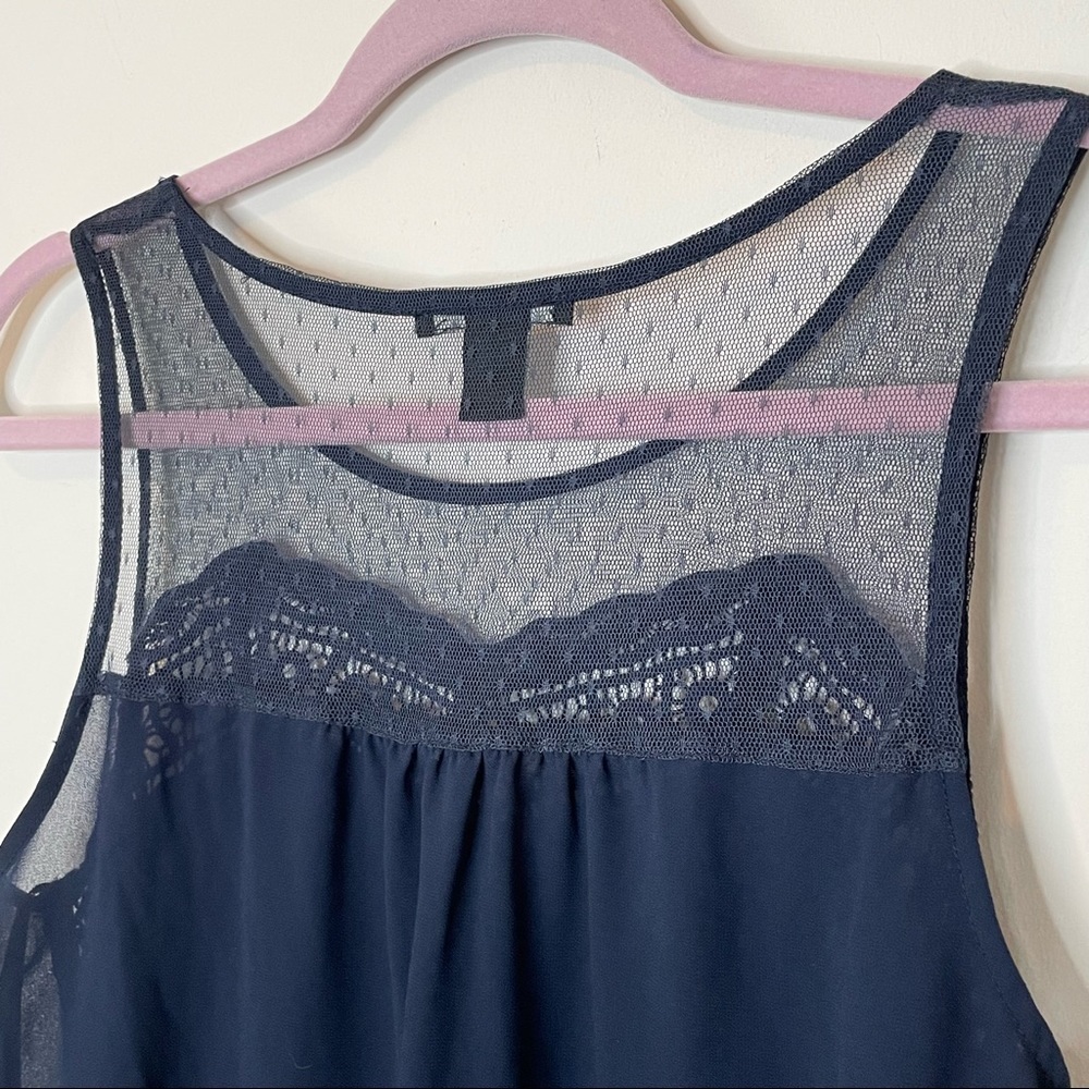 Forever 21 Sheer Navy Tank Top - Picture 5 of 7